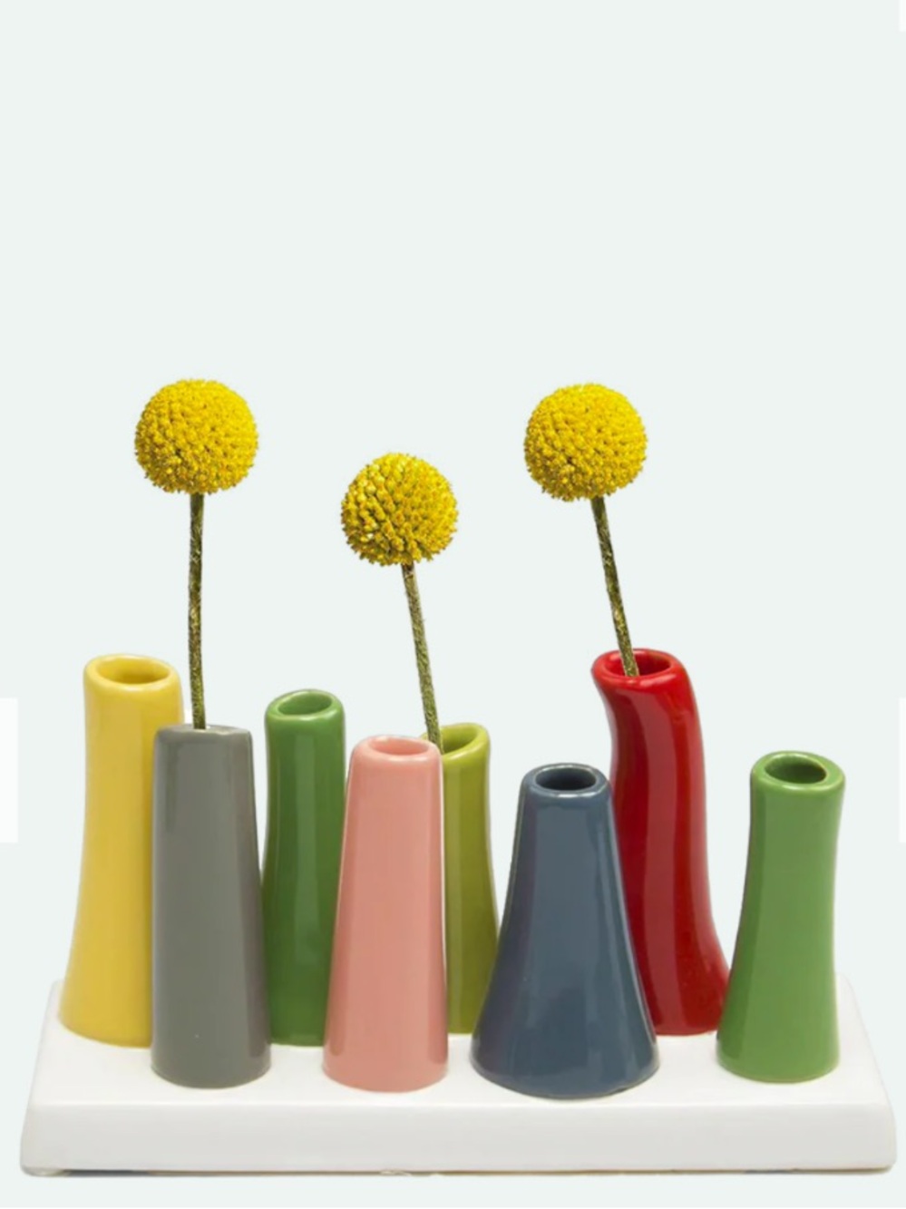 Preowned Pooley Modern Colorful Bud Vase For Flowers in like new condition.